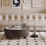Gaoliang Coffee Table Set Wooden Stone Round (KF22)