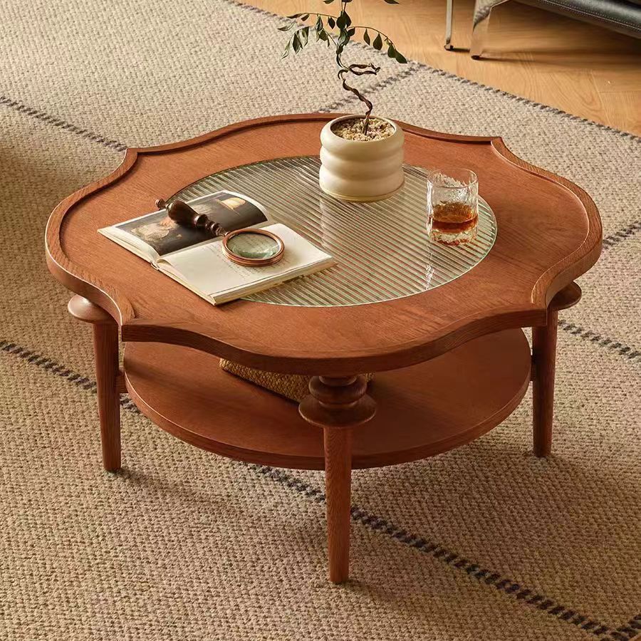 Gaoliang Coffee Table Wooden Glass (KF40)