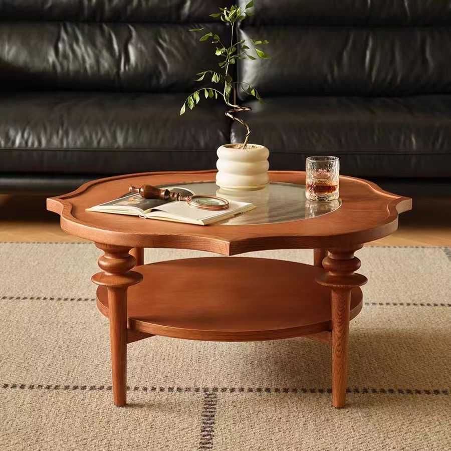 Gaoliang Coffee Table Wooden Glass (KF40)