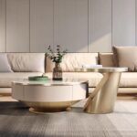 Gaoliang coffee table set nesting modern stone (KF220)