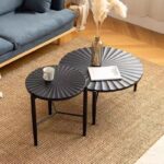 Gaoliang Coffee Table Oak Wooden Round OEM/ODM (KF46)
