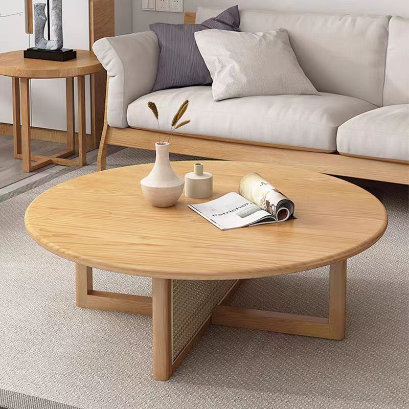 Gaoliang Coffee Table Round Rattan Wood OEM/ODM(KF196)