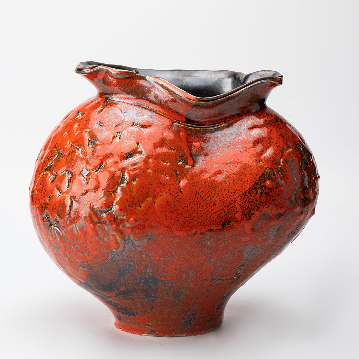 Gaoliang Porcelain Vases Handmade Chinese Red Ceramic Vase OEM/ODM (CML38)