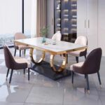 Gaoliang Dining Table Luxury Modern Golden leg OEM/ODM (CZ100)