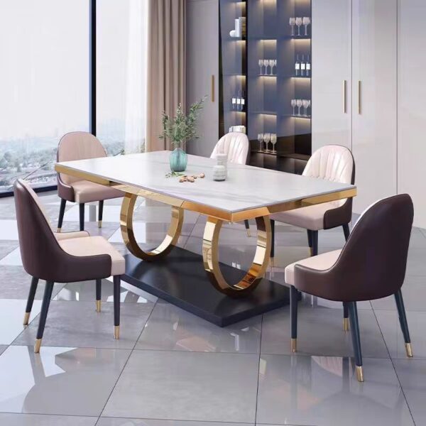 Gaoliang Dining Table Luxury Modern Golden leg OEM/ODM (CZ100)