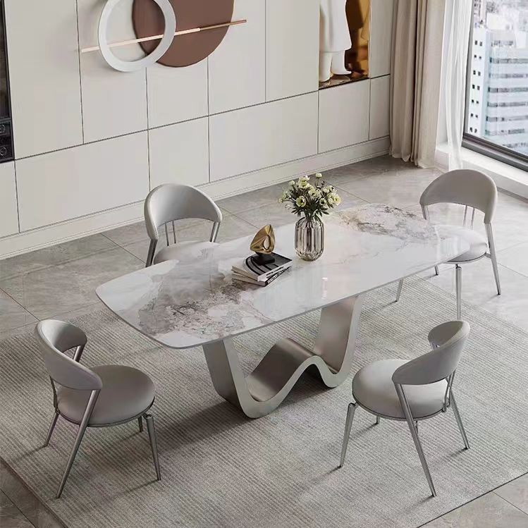 Gaoliang Dining Table Set for 4 Modern Metal Base OEM/ODM(CZ109)