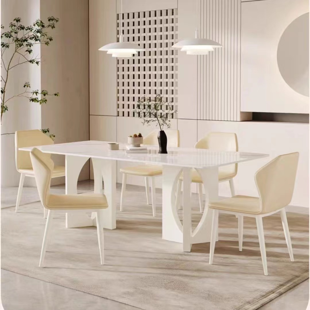 Gaoliang Dining Table Rectangle Cream White OEM/ODM(CZ126)