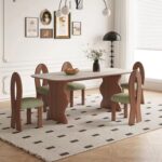 Gaoliang Dining Table Wave Solid Wood Legs OEM/ODM(CZ37)