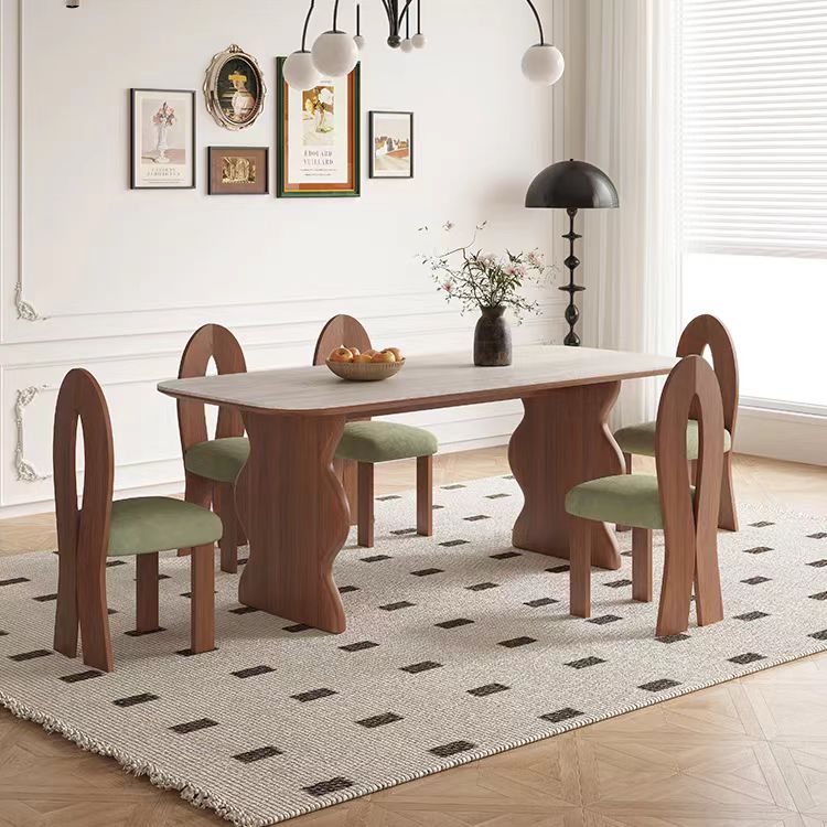 Gaoliang Dining Table Wave Solid Wood Legs OEM/ODM(CZ37)