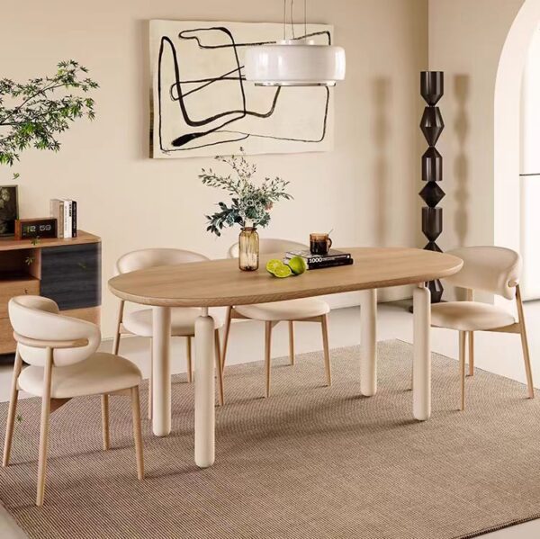 Gaoliang Dining Table And Chair Set Oval Ash Wood OEM/ODM(CZ80)