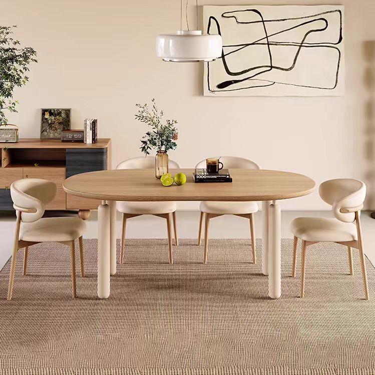 Gaoliang Dining Table And Chair Set Oval Ash Wood OEM/ODM(CZ80)