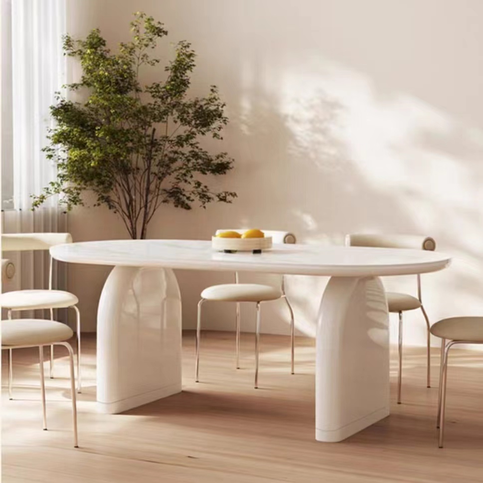 Gaoliang Dining Table Set French Cream White OEM/ODM(CZ90)
