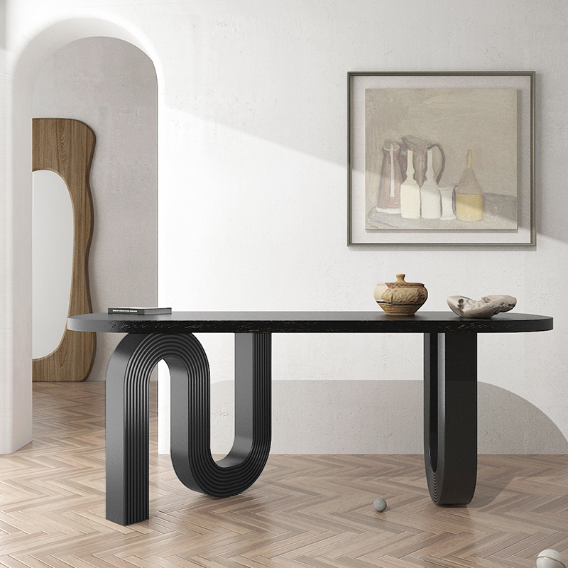 Gaoliang Dining Table Oak Wooden Modern Black OEM/ODM(CZ05)