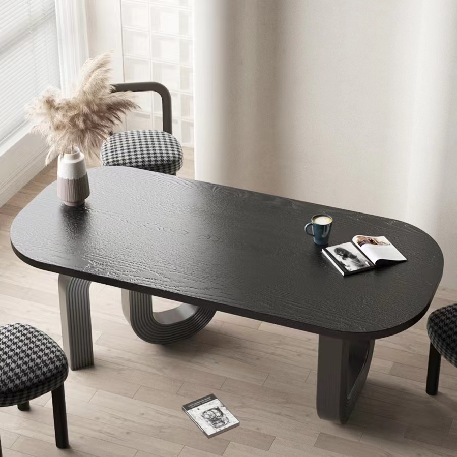 Gaoliang Dining Table Oak Wooden Modern Black OEM/ODM(CZ05)