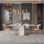 Dining Table Modern Luxury Stone And Metal OEM/ODM(CZ110)