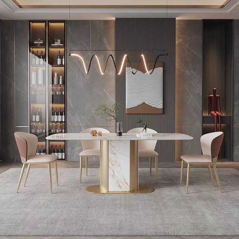 Dining Table Modern Luxury Stone And Metal OEM/ODM(CZ110)