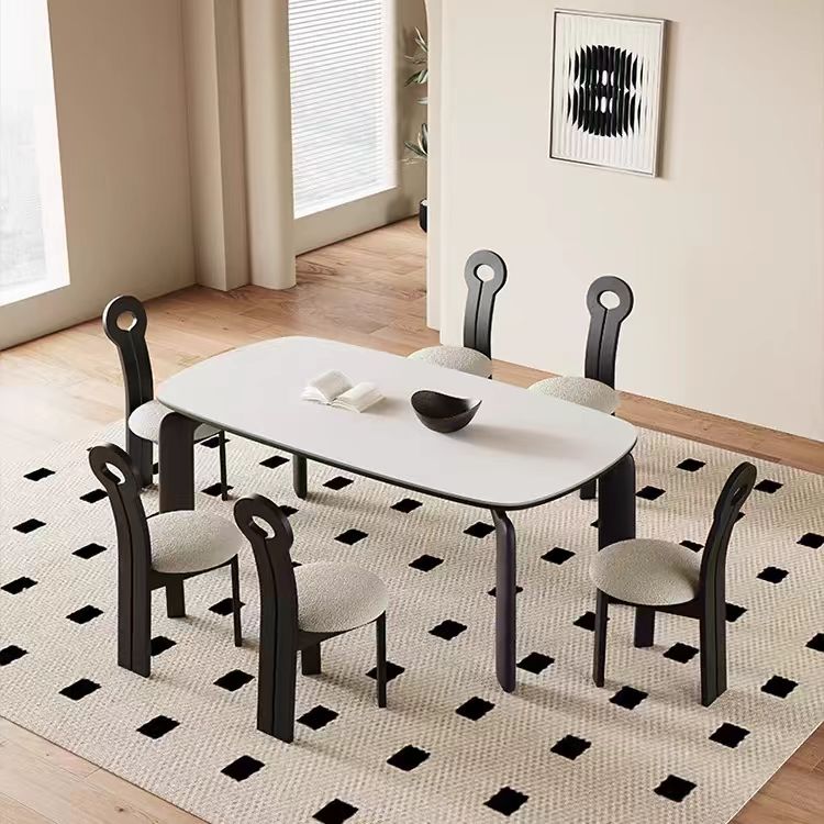 Dining Table Morden Stone Top Wooden Legs OEM/ODM(CZ135)
