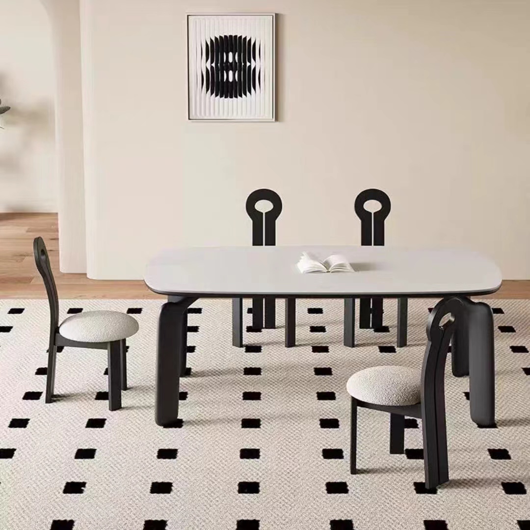 Dining Table Morden Stone Top Wooden Legs OEM/ODM(CZ135)