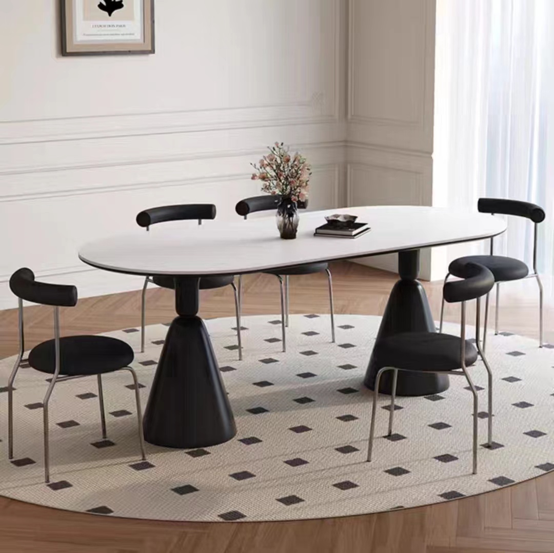 Gaoliang Dining Table French Modern Marble Stone Top OEM/ODM (CZ140)