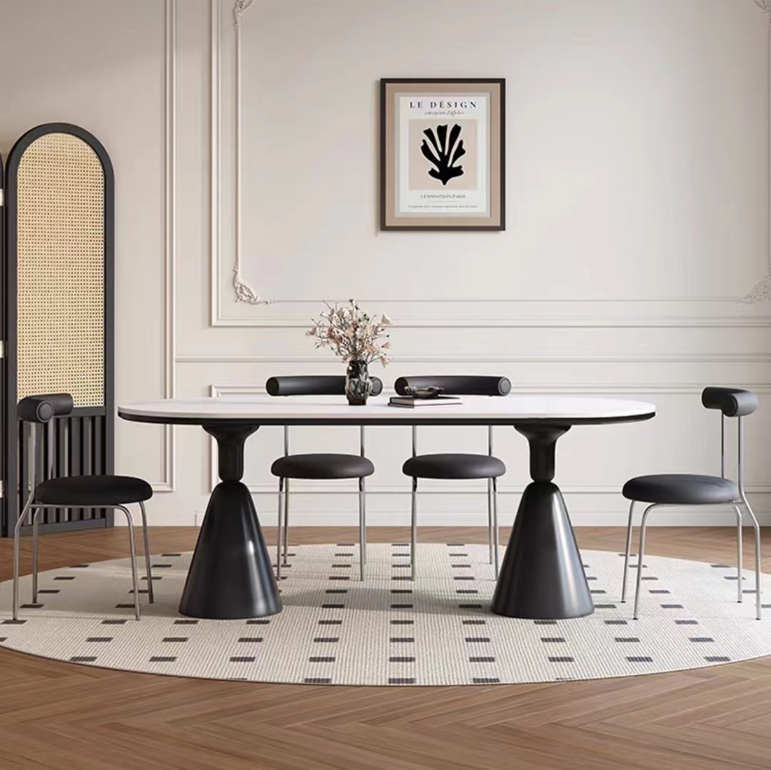 Gaoliang Dining Table French Modern Marble Stone Top OEM/ODM (CZ140)
