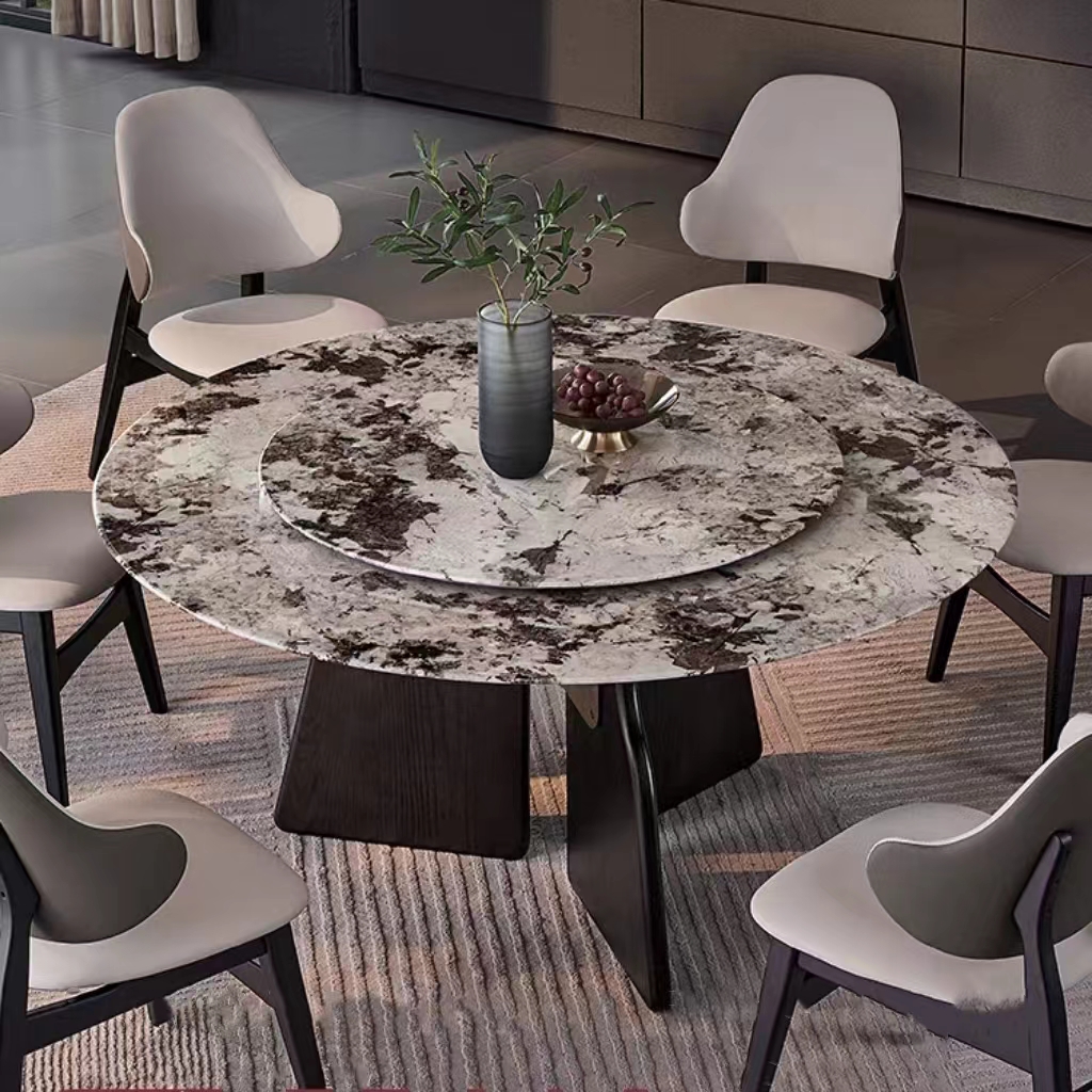 Dining Table Luxury Rotating Marble Round OEM/ODM(CZ162)