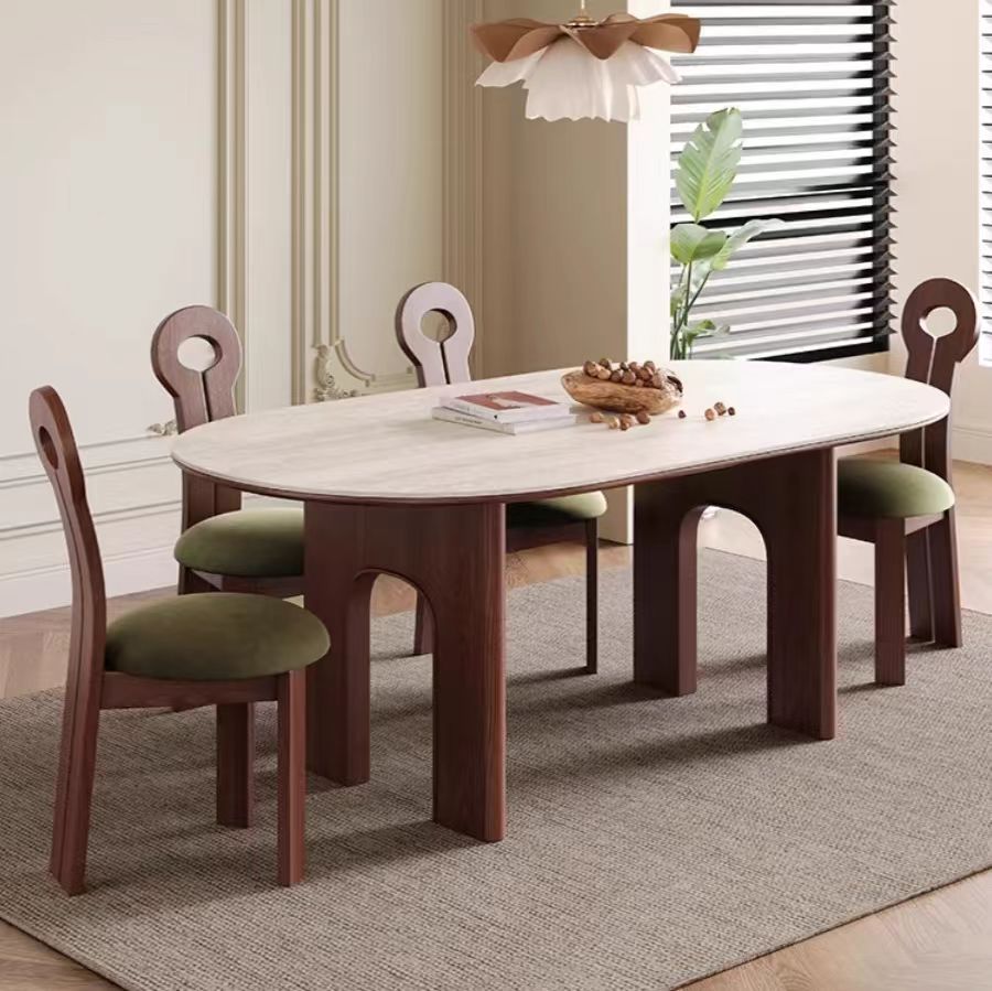 Gaoliang Dining Table And Chairs Oval Ceramic Top OEM/ODM(CZ47)