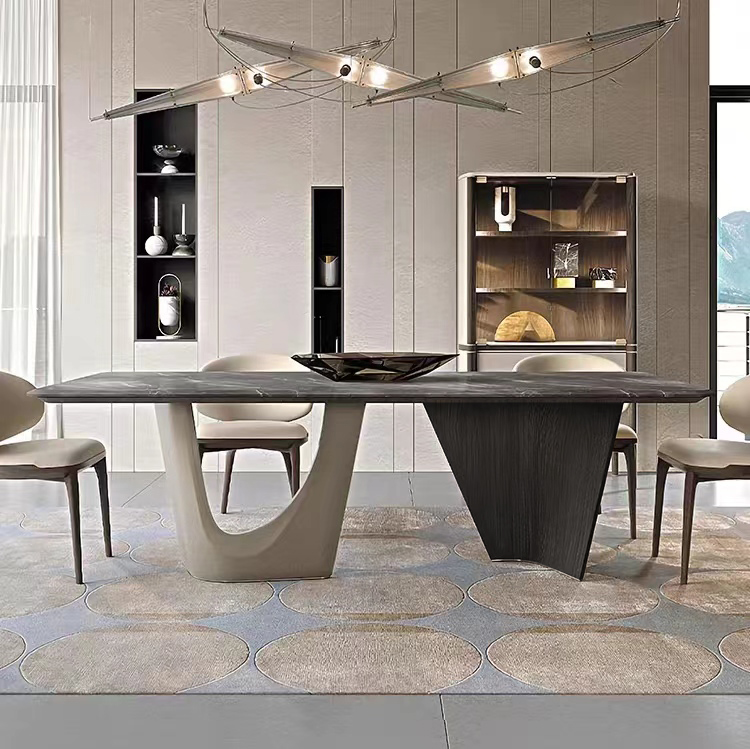 Gaoliang Dining Table Marble Stone Top Modern OEM/ODM (CZ50)