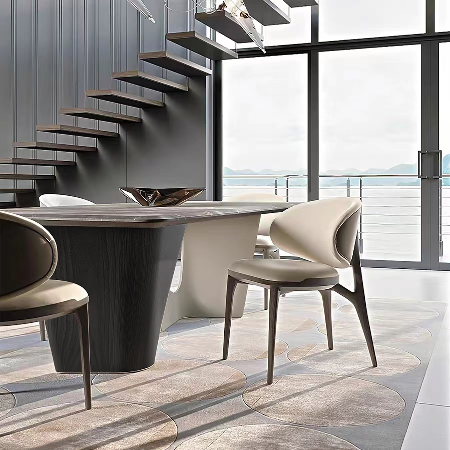 Gaoliang Dining Table Marble Stone Top Modern OEM/ODM (CZ50)