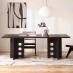 Dining Table Set Black Solid Wood Square OEM/ODM(CZ52)