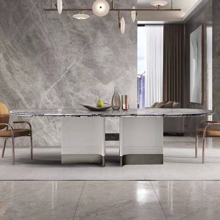 Gaoliang Dining Table Luxury Rrctangle Marble Stone Top OEM/ODM(CZ55)