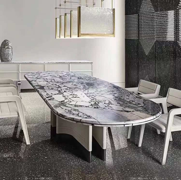 Gaoliang Dining Table Luxury Rrctangle Marble Stone Top OEM/ODM(CZ55)