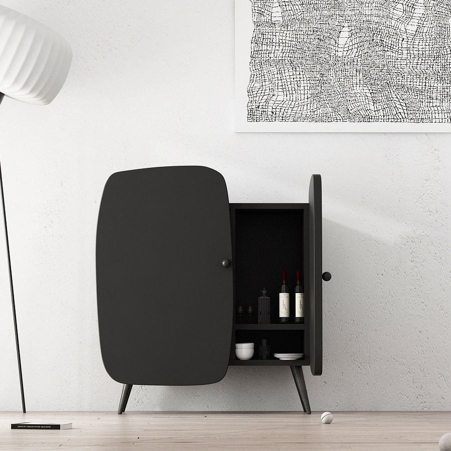 Gaoliang Sideboard Cabinet Storage Black Modern OEM/ODM(GZ07)