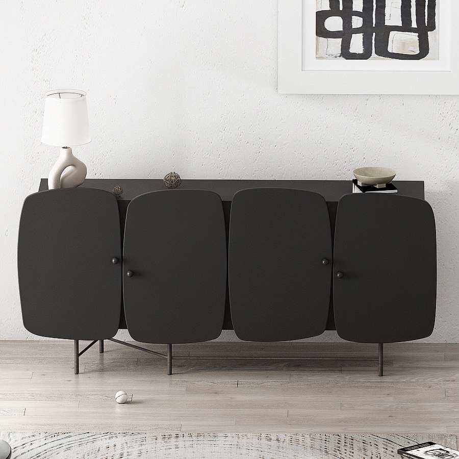 Gaoliang Sideboard Cabinet Storage Black Modern OEM/ODM(GZ08)