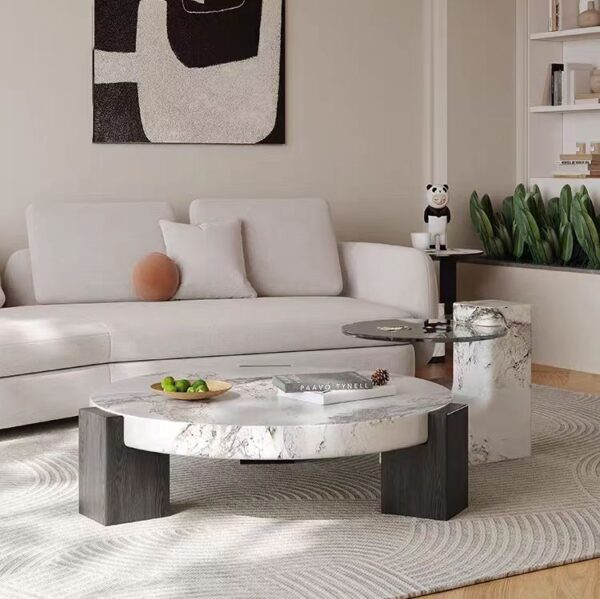 Gaoliang coffee table nesting stone round (KF148)