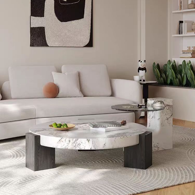 Gaoliang coffee table nesting stone round (KF148)