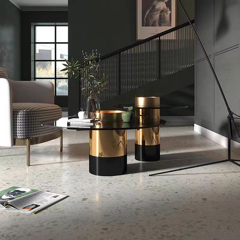 Gaoliang Coffee Table Nesting Round Glass (KF149)