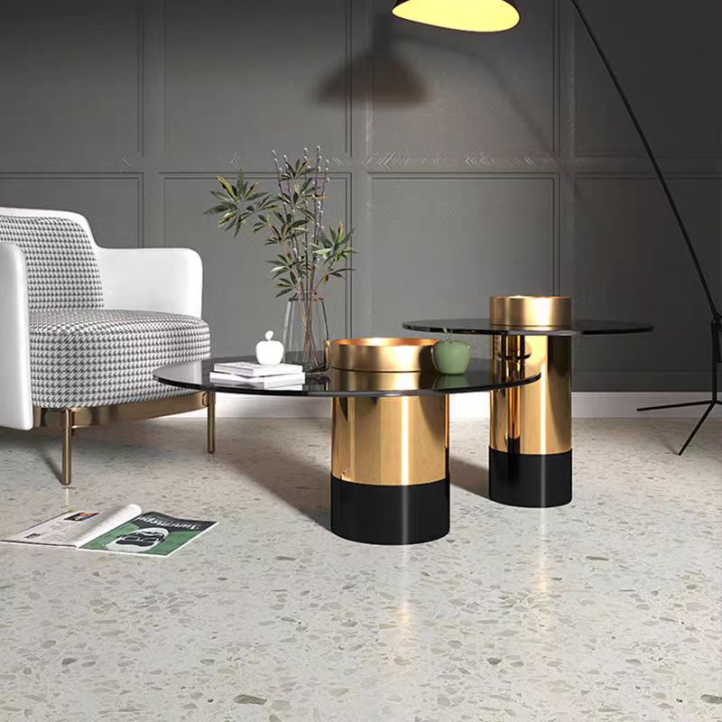 Gaoliang Coffee Table Nesting Round Glass (KF149)