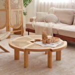 Gaoliang Coffee Table Round Wooden Rattan (KF154)