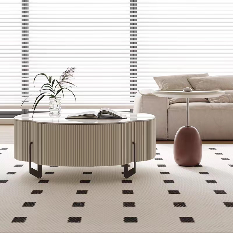 Gaoliang coffee table set stone round flower (KF155)