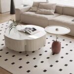 Gaoliang coffee table set stone round flower (KF155)