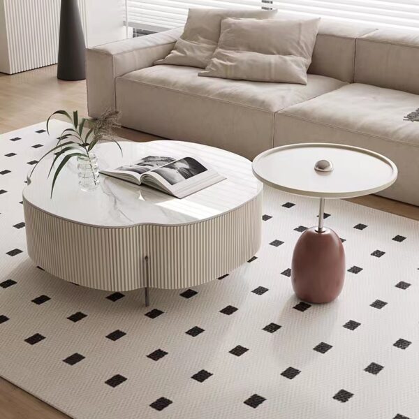Gaoliang coffee table set stone round flower (KF155)