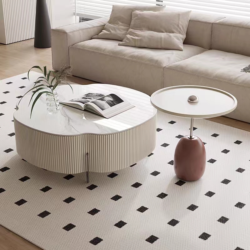 Gaoliang coffee table set stone round flower (KF155)
