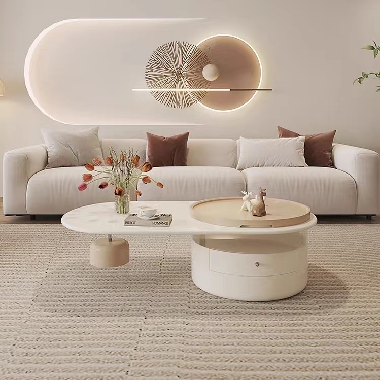 Gaoliang Coffee Table Wooden Oval With Storage OEM/ODM (KF156)