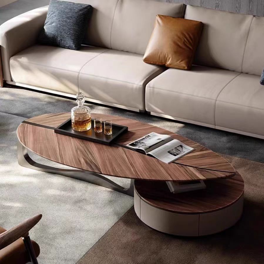 Gaoliang Coffee Table Leaf Shape Wooden With Storage (KF16)