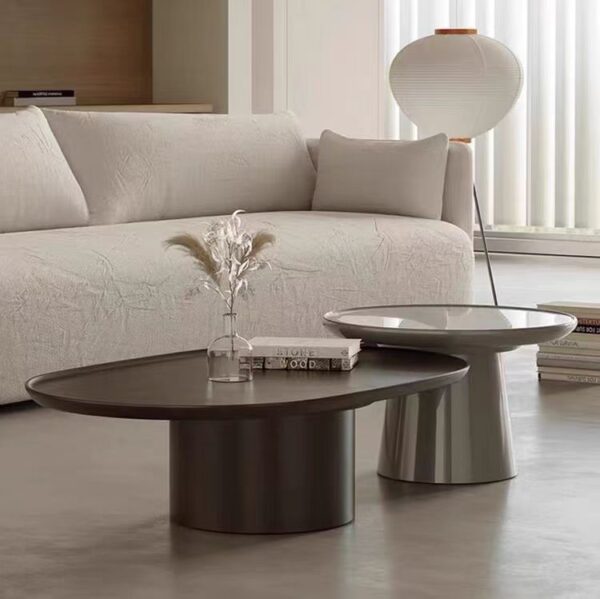 Gaoliang coffee table set wooden oval round (KF168)
