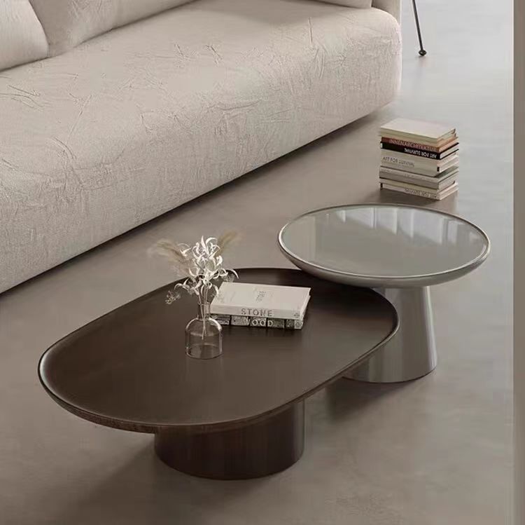 Gaoliang coffee table set wooden oval round (KF168)