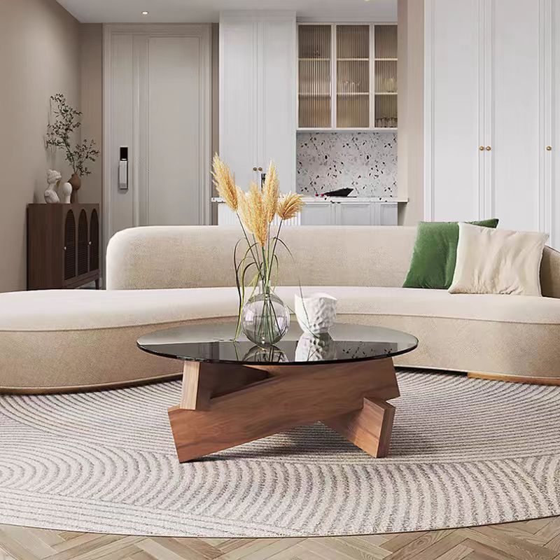Gaoliang Marcio Display Coffee Table Glass Modern Round (KF187)