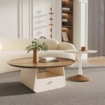 Gaoliang Coffee Table Nordic Cream Wooden OEM/ODM (KF201)