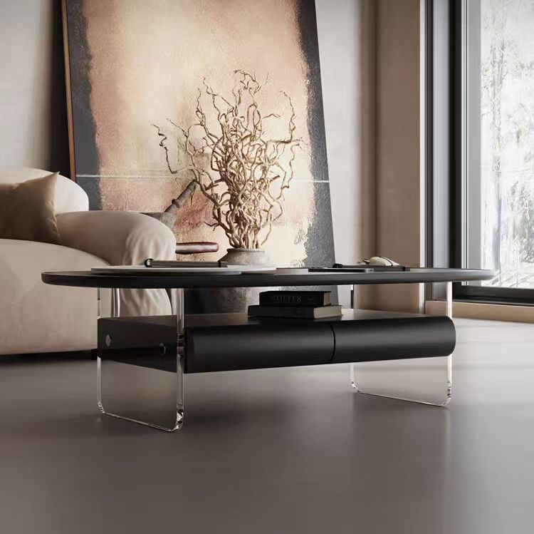 Gaoliang Coffee Table Wooden Storage Oval (KF203)