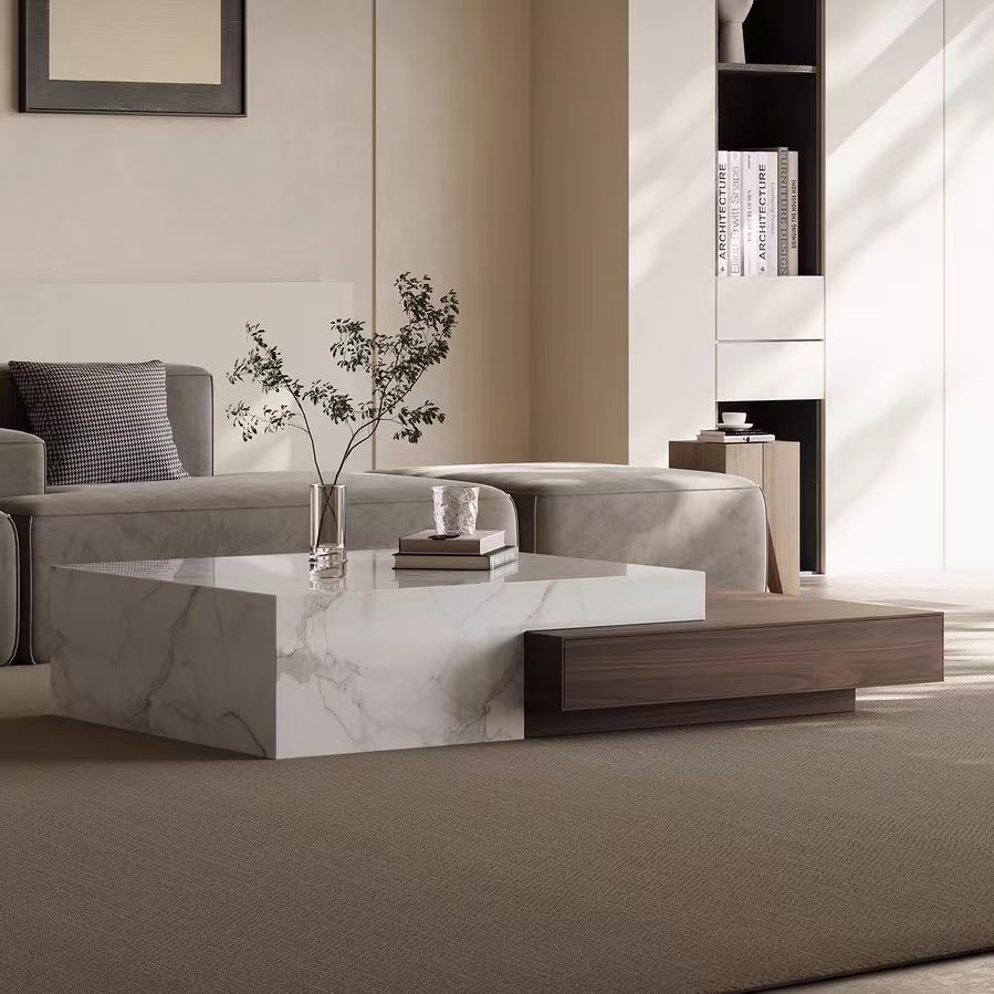 Gaoliang Coffee Table Set Modern Marble Stone Rectangle OEM/ODM (KF224)